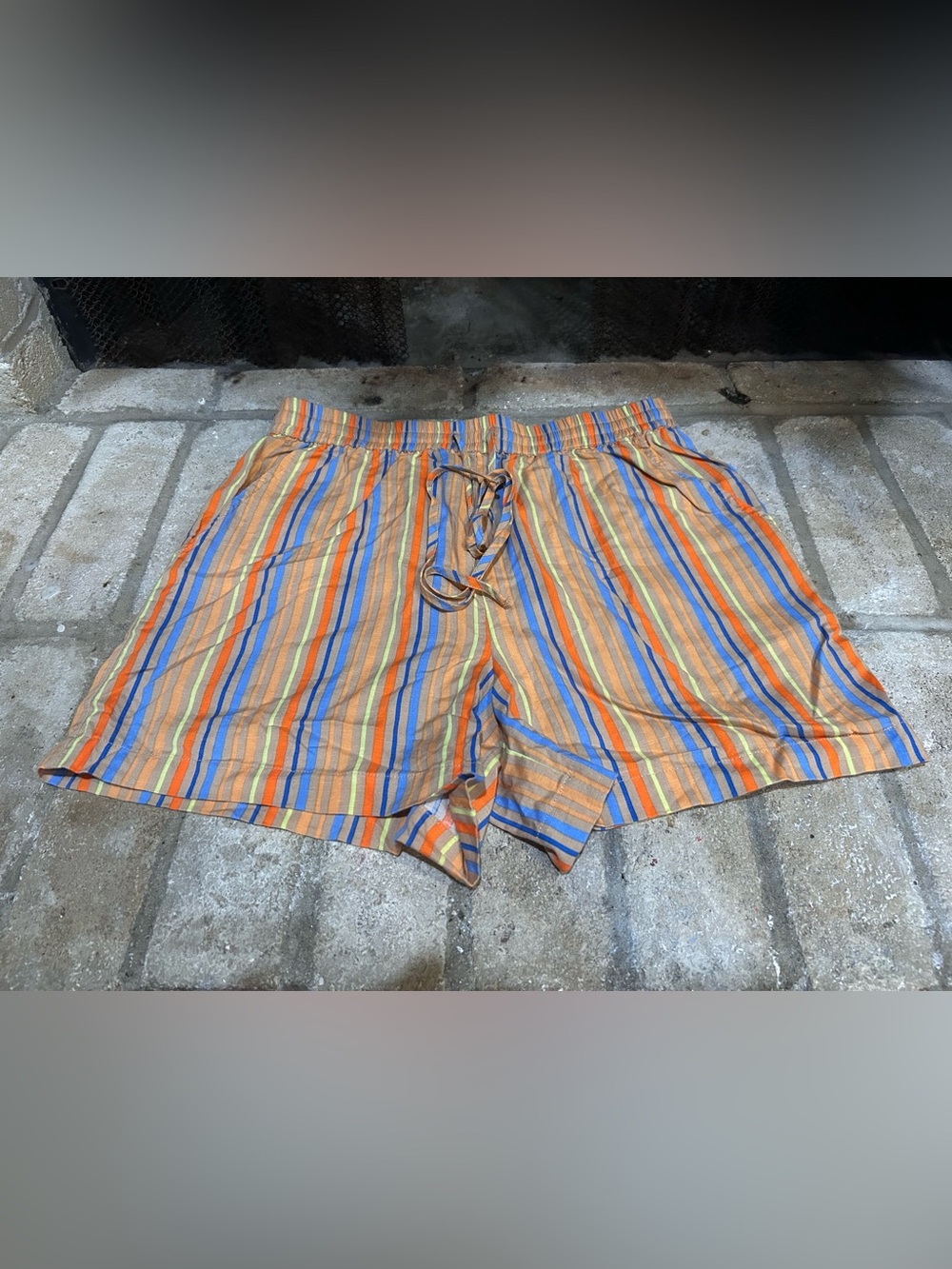 Current Air Orange, Blue & Yellow Striped Women's Shorts EUC